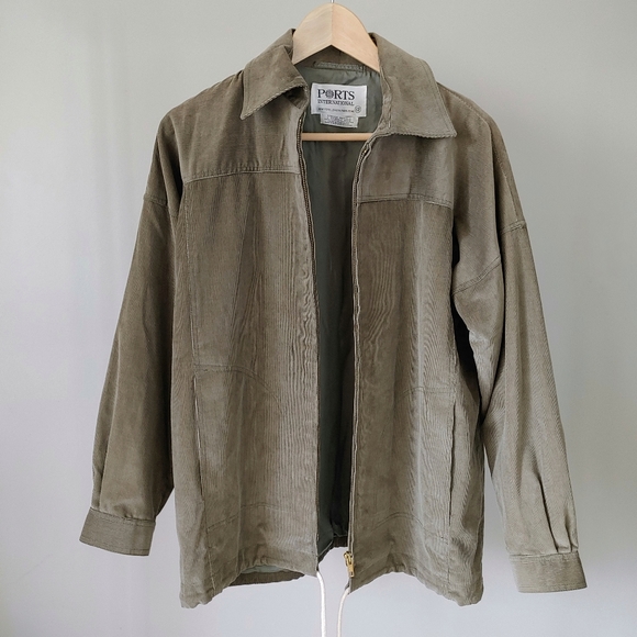 Ports International Set Corduroy Pants and Jacket Pantsuit Size Small Sage Green - Picture 7 of 16